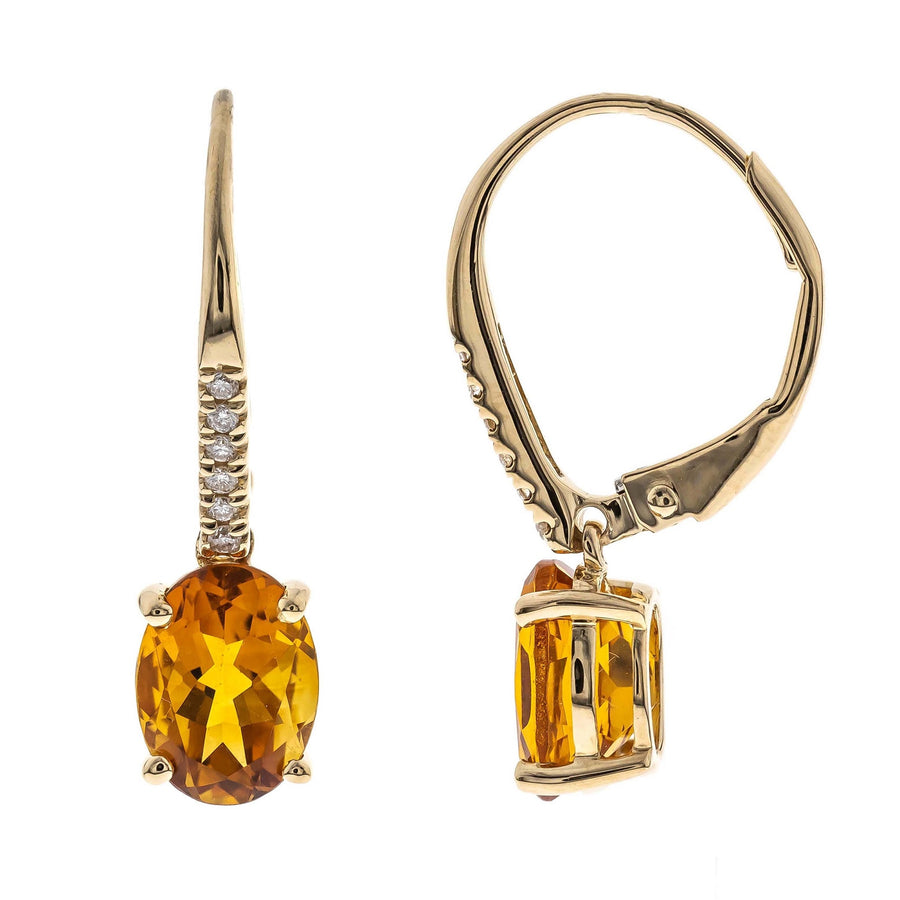 Haisley 14K Yellow Gold Oval-Cut Brazilian Citrine Earring