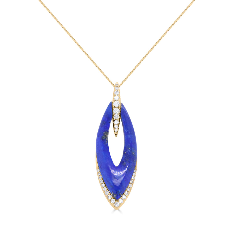 Eden 14K Yellow Gold Fancy-Cut Lapis Pendant