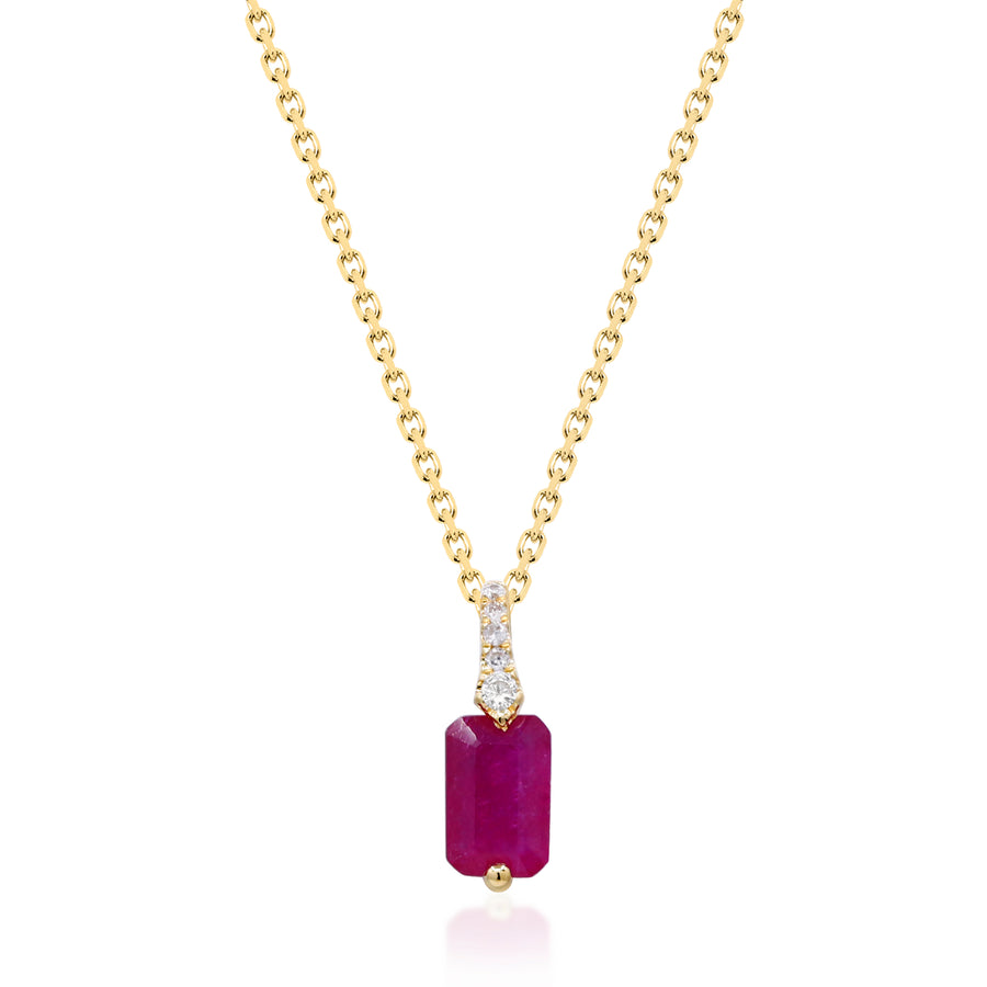 Aria 10K Yellow Gold Emerald-Cut Mozambique Ruby Pendant