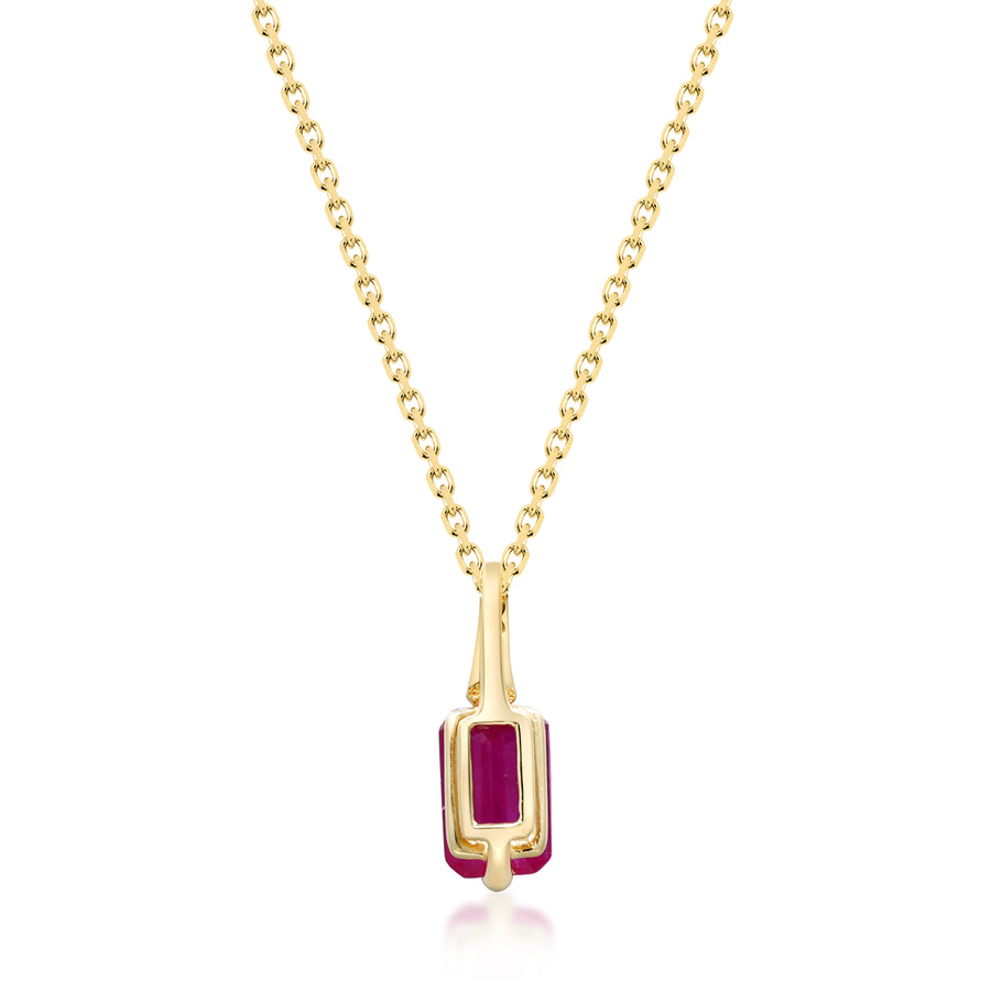 Aria 10K Yellow Gold Emerald-Cut Mozambique Ruby Pendant