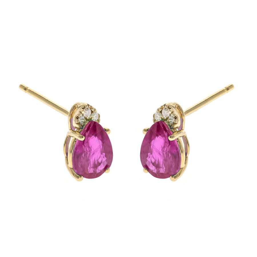 Kayleigh 10K Yellow Gold Pear-Cut Mozambique Ruby Earrings