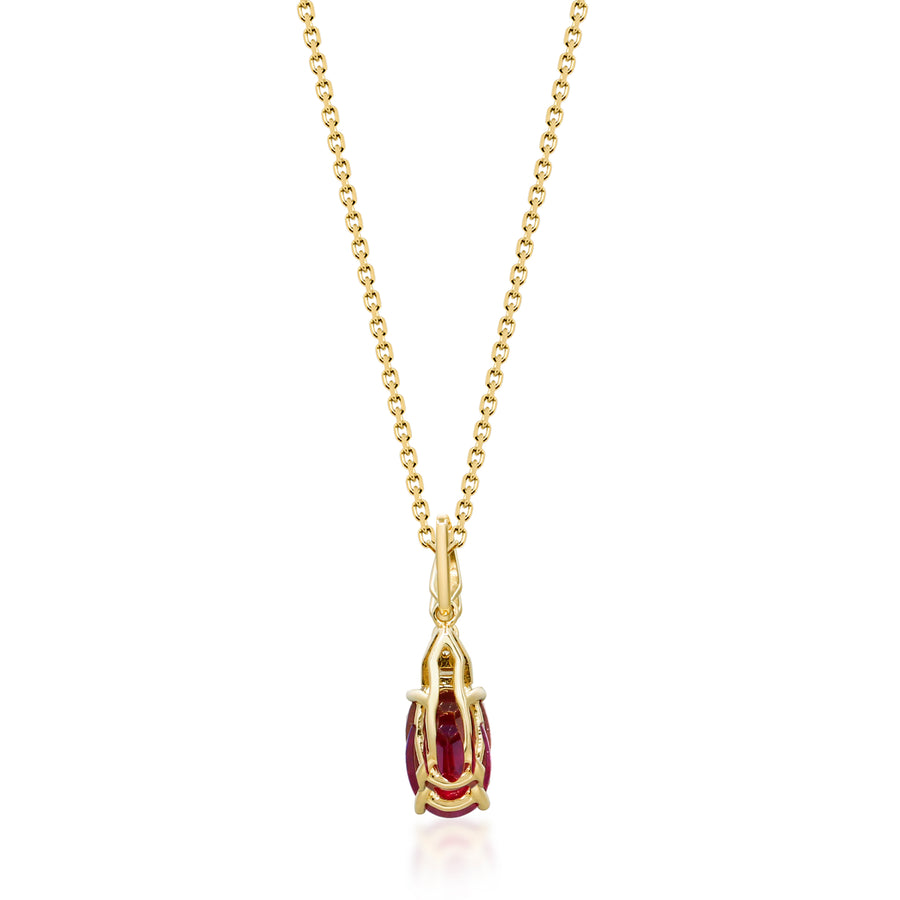 Kiara 10K Yellow Gold Oval-Cut Mozambique Ruby Pendant