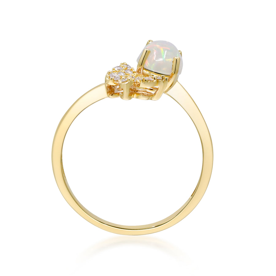 Zhuri 10K Yellow Gold OVal-cut Natural African Opal Ring