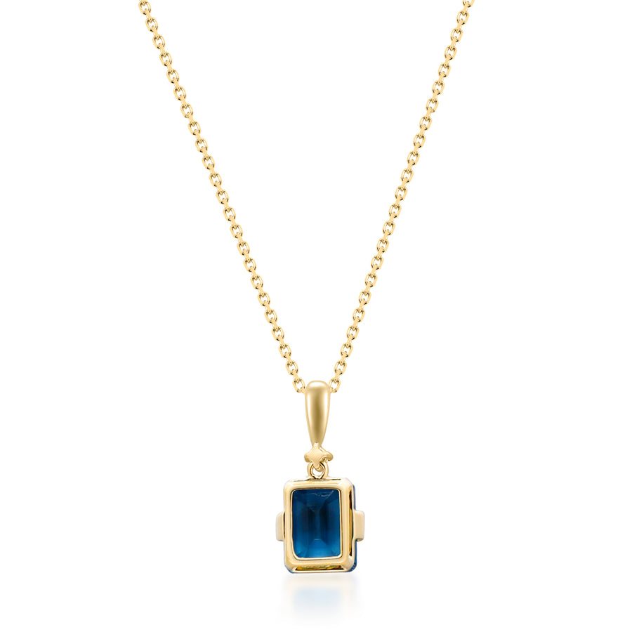 Mila 10K Yellow Gold Emerald-Cut Brazilian London Blue Topaz Pendant