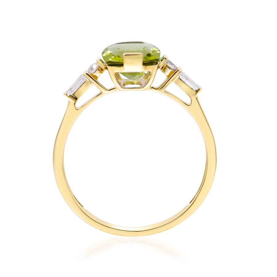 Brinley 14K Yellow Gold Cushion-Cut Manchurian Peridot Ring