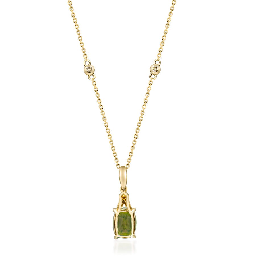 Nora 10K Yellow Gold Cushion-Cut Manchurian Peridot Pendant