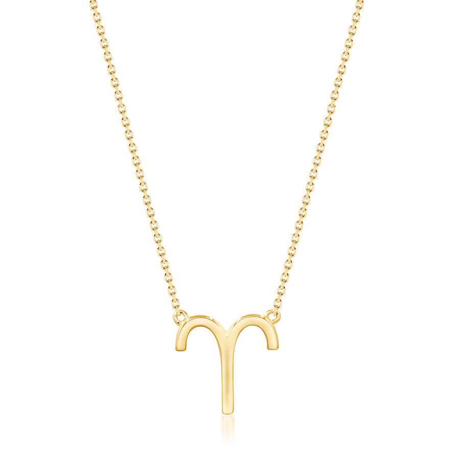 Aries 14K Yellow Gold Round-Cut White Diamond Pendants