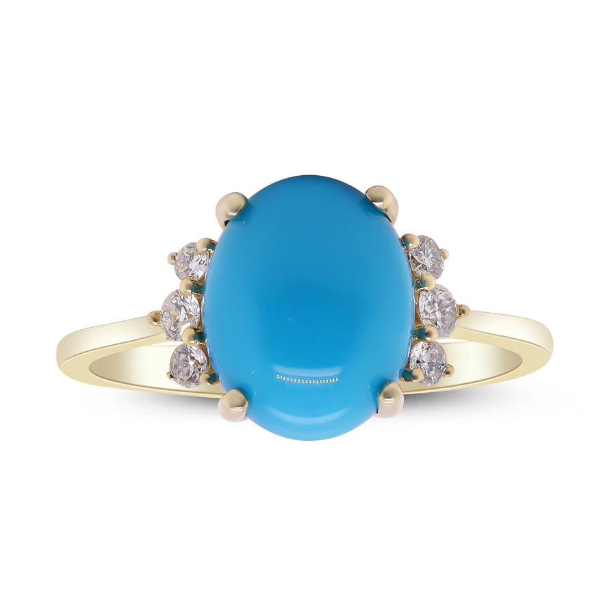 Azaria 14K Yellow Gold Oval-Cut Arizona Turquoise Ring