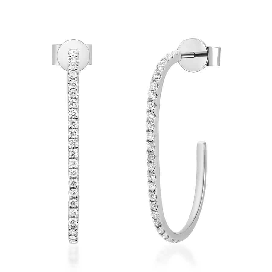 Jane 14K White Gold Round-Cut White Diamond Earrings