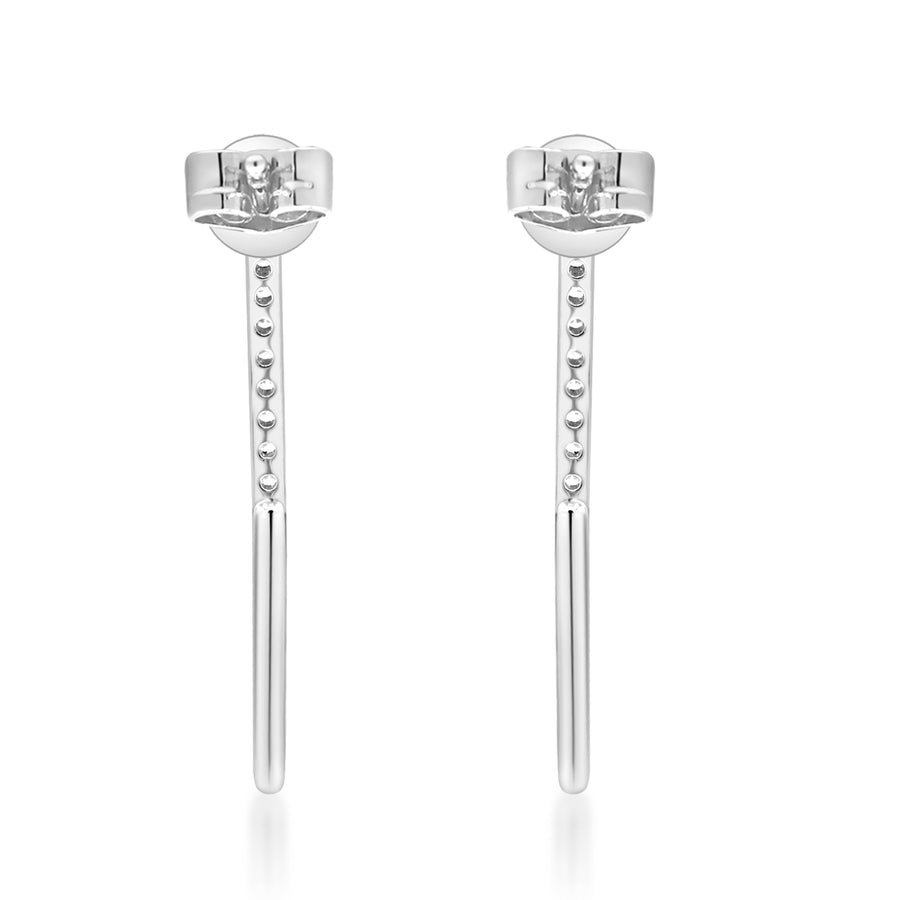 Jane 14K White Gold Round-Cut White Diamond Earrings