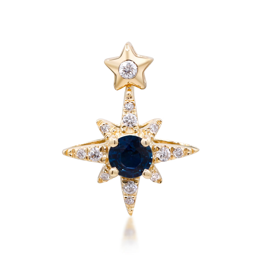 Sofia 14K Yellow Gold Round-Cut Ceylon Blue Sapphire Pendant