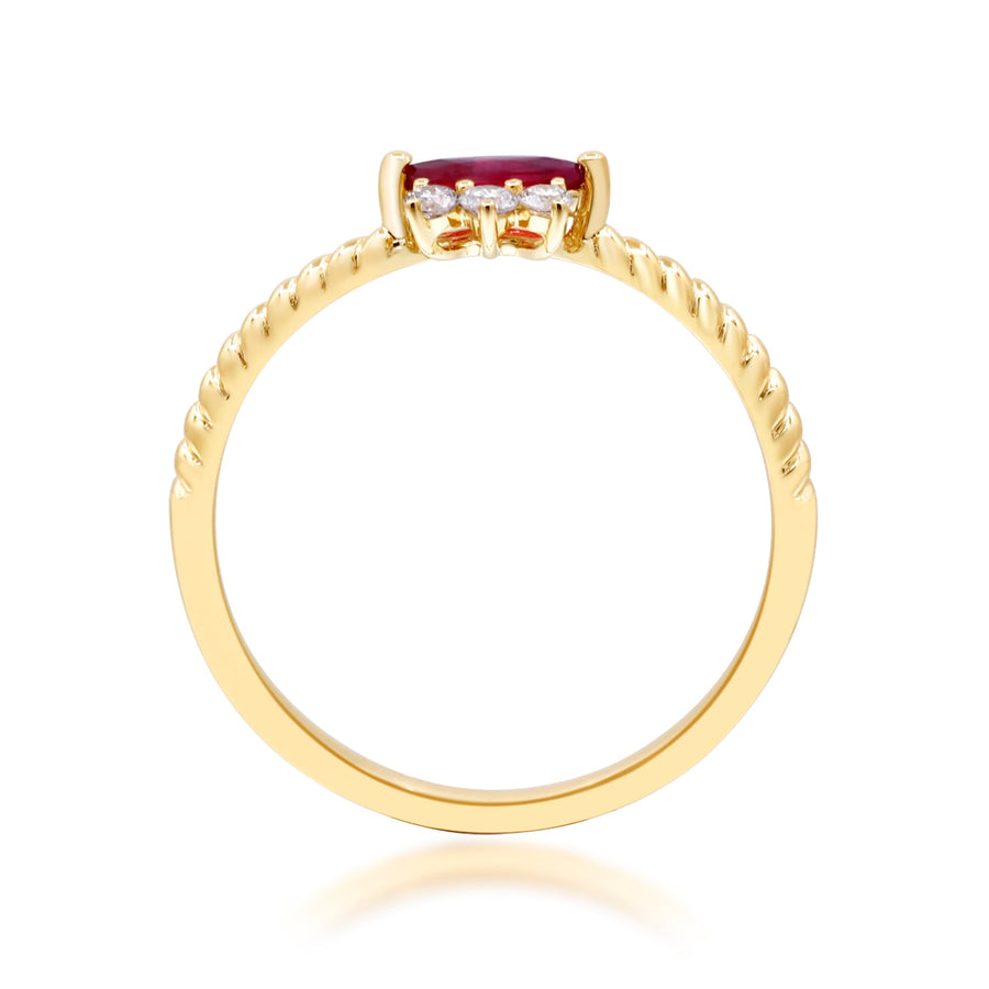 Charlotte 14K Yellow Gold Marquise-Cut  Mozambique Ruby Ring