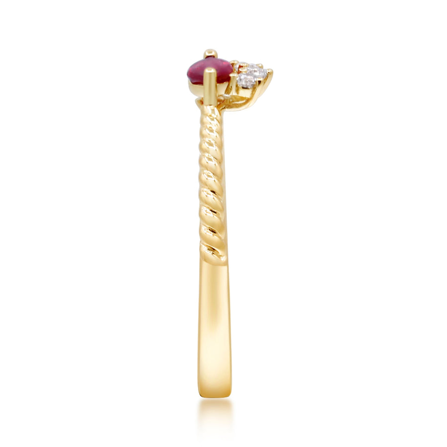 Charlotte 14K Yellow Gold Marquise-Cut  Mozambique Ruby Ring