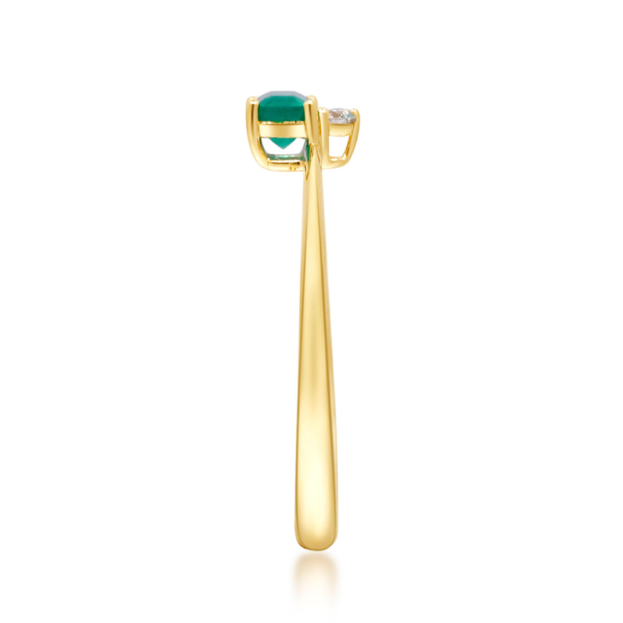 Mia 14K Yellow Gold Emerald -Cut Natural Zambian Emerald Ring