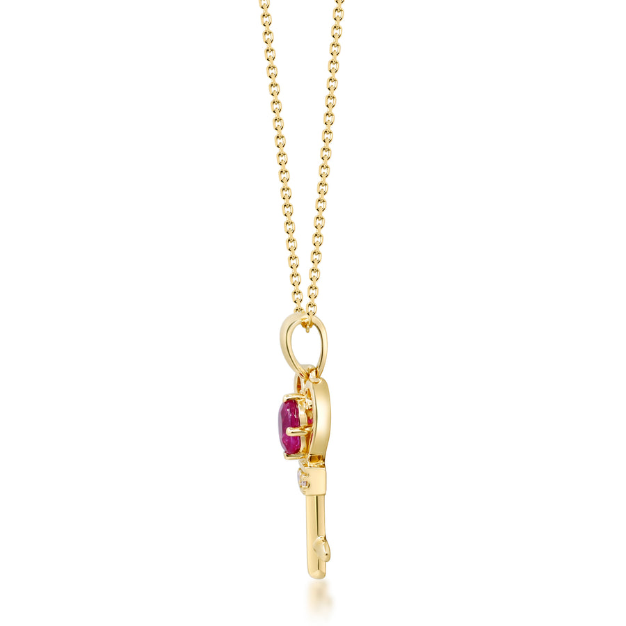 Mia 14K Yellow Gold Oval-Cut Mozambique Ruby Pendant