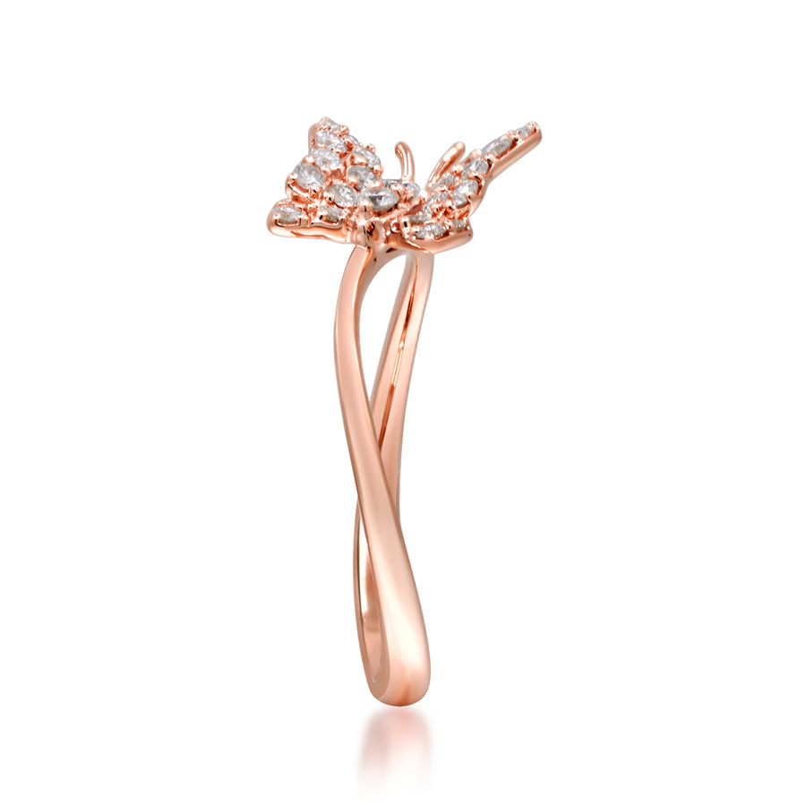 Hazel 14K Rose Gold Round-Cut White Diamond Ring