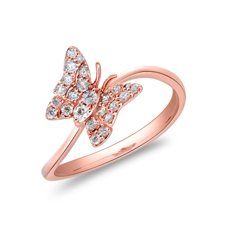 Hazel 14K Rose Gold Round-Cut White Diamond Ring