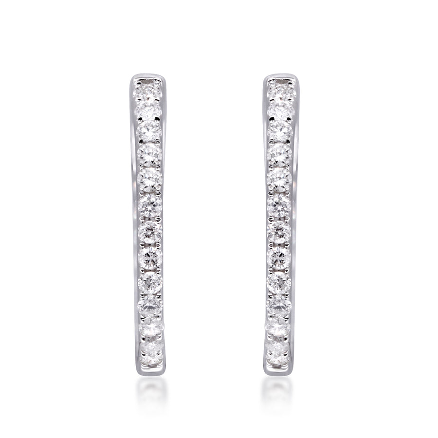 Barbara 14K White Gold Round-Cut White Diamond Earrings