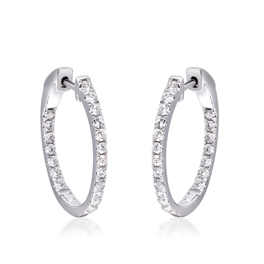 Barbara 14K White Gold Round-Cut White Diamond Earrings