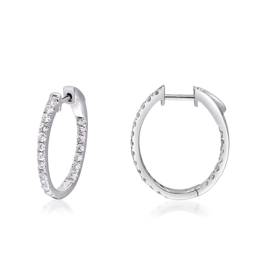 Barbara 14K White Gold Round-Cut White Diamond Earrings