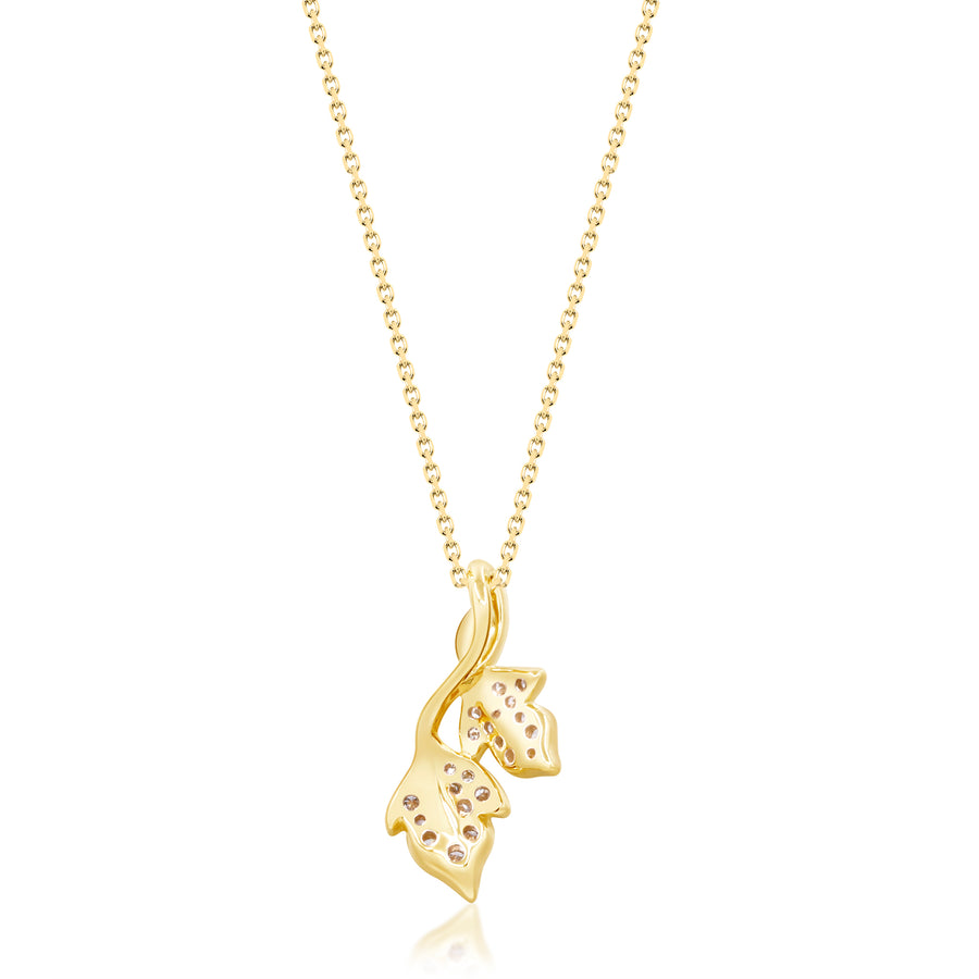 Gin and Grace in collaboration with Smithsonian Museum Collection presents diamond leaves in 14K Yellow gold and Diamond for exclusive everyday look