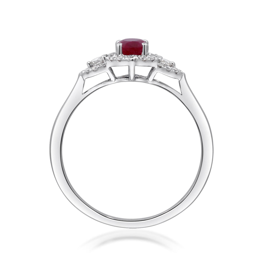 Vida 14K White Gold Oval-Cut  Mozambique Ruby Ring