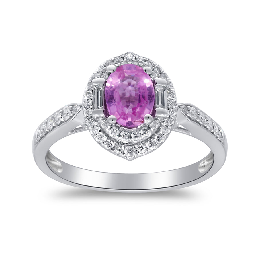 Evelyn 14K White Gold Oval-cut Pink Sapphire Ring