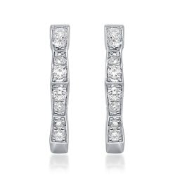 Nova Round-Cut White Diamond Earrings in 14K White Gold