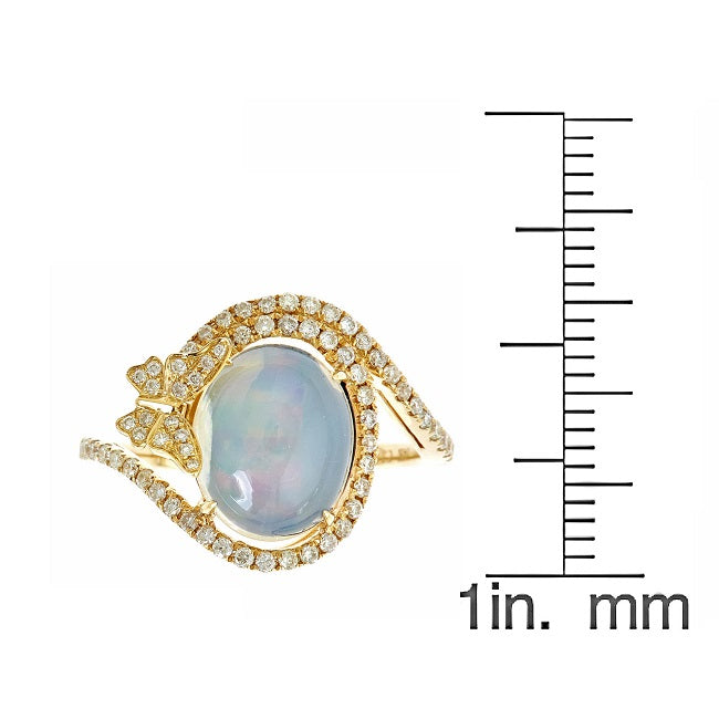 Ramona 14K Yellow Gold Cabochon-Cut Natural African Opal Ring