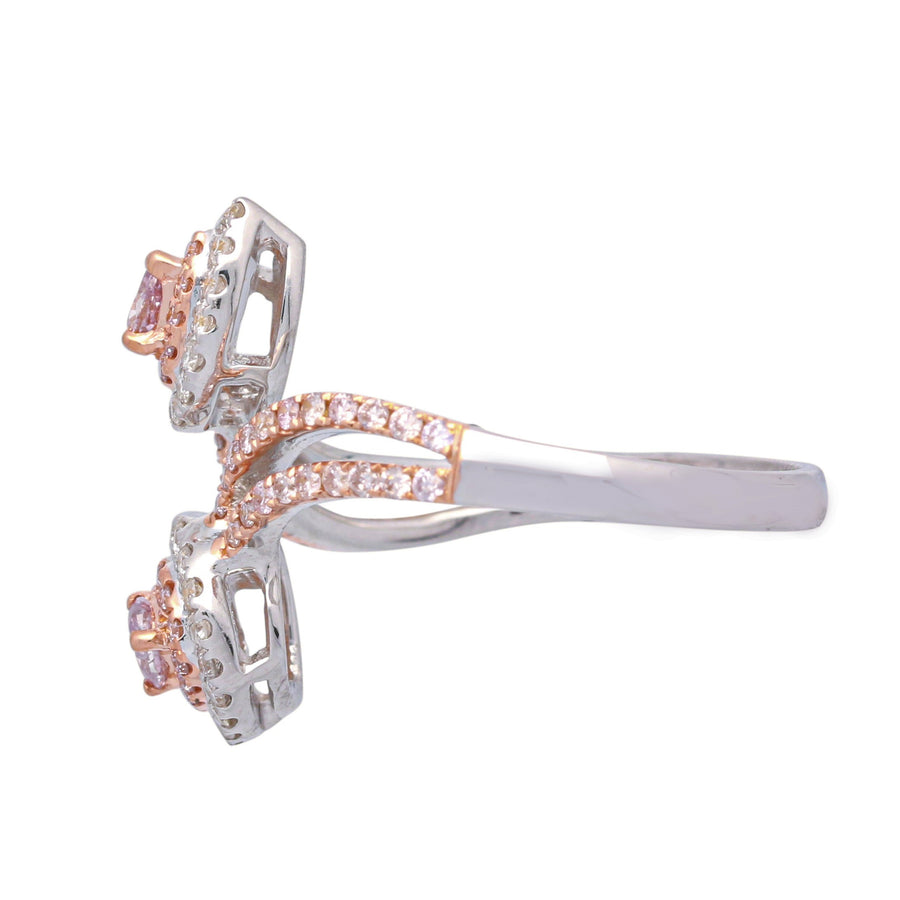 Sylvia 18K Triple Tone Gold Round-Cut Pink Diamond Ring