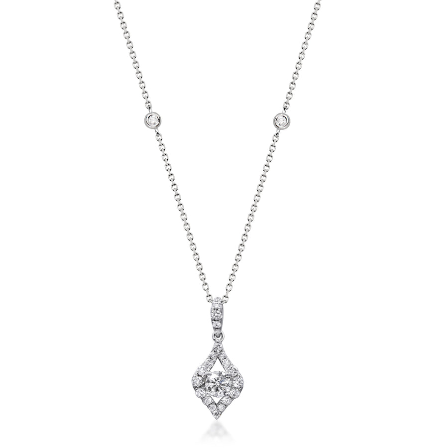 Emery 14K White Gold Round-Cut White Diamond Pendant