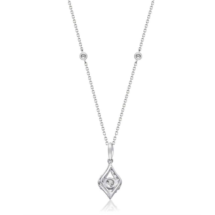 Emery 14K White Gold Round-Cut White Diamond Pendant