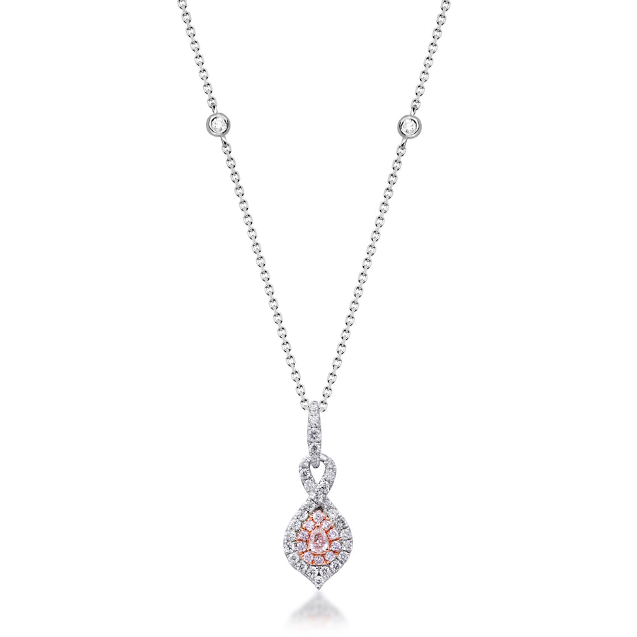 Ashlyn 14K Two-Tone Gold Round-Cut Pink Diamond Pendant