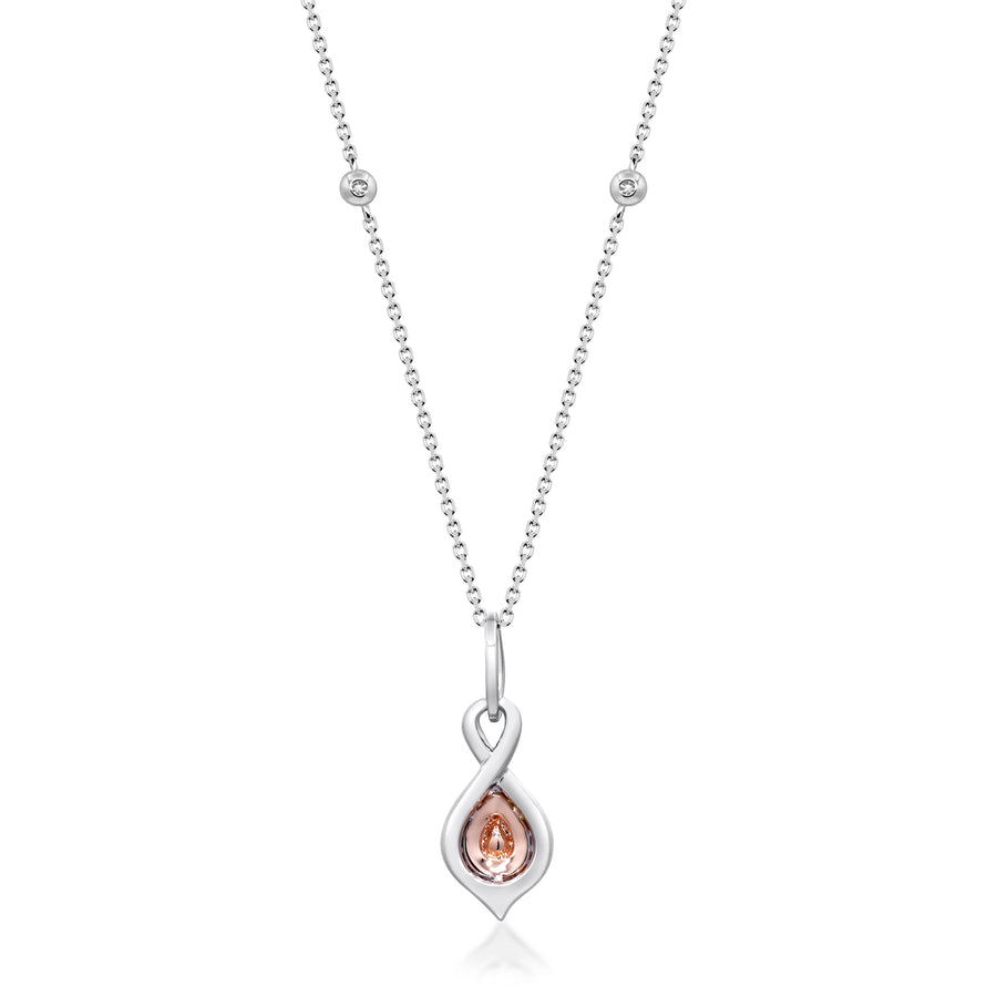 Ashlyn 14K Two-Tone Gold Round-Cut Pink Diamond Pendant