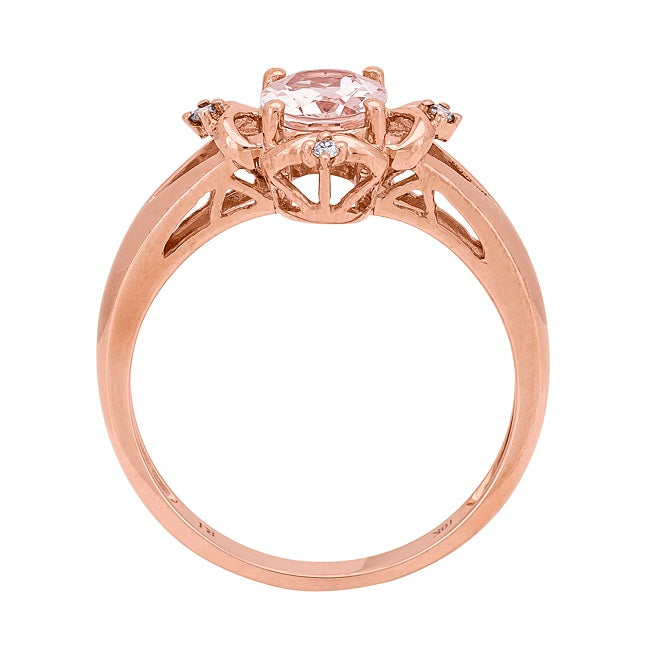 Lyra 10K Rose Gold Oval-cut Madagascar Morganite Ring