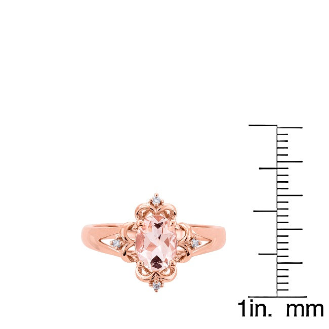 Lyra 10K Rose Gold Oval-cut Madagascar Morganite Ring