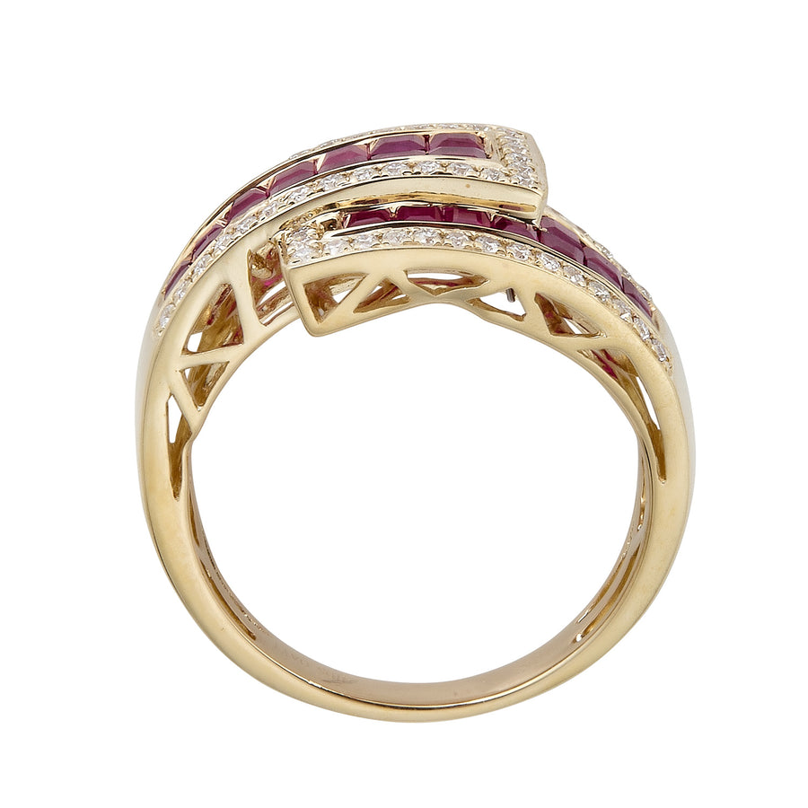 Aisha 10K Yellow Gold Square-Cut Mozambique Ruby Ring