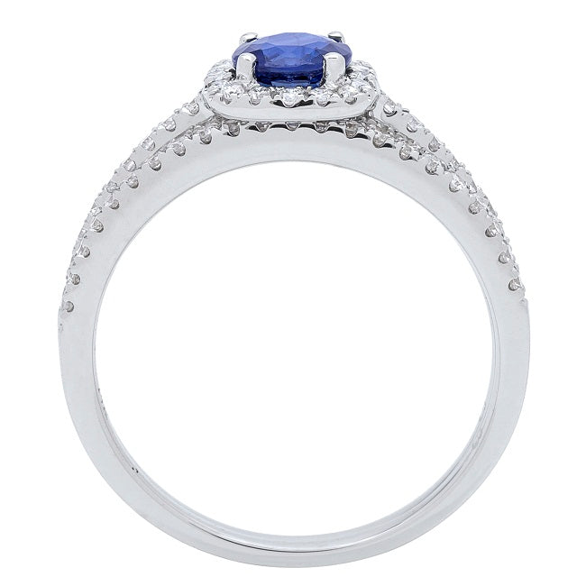 Aileen 14K White Gold Round-Cut Ceylon Blue Sapphire Ring