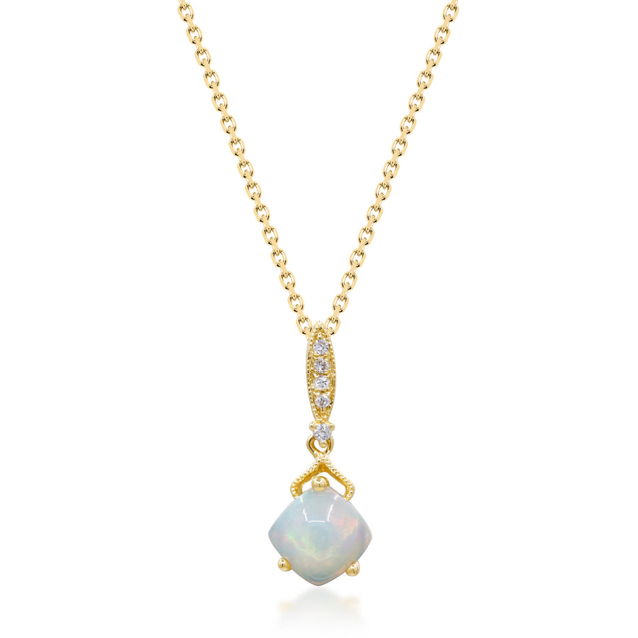 Emilia 14K Yellow Gold Cushion-Cut Natural African Opal Pendant