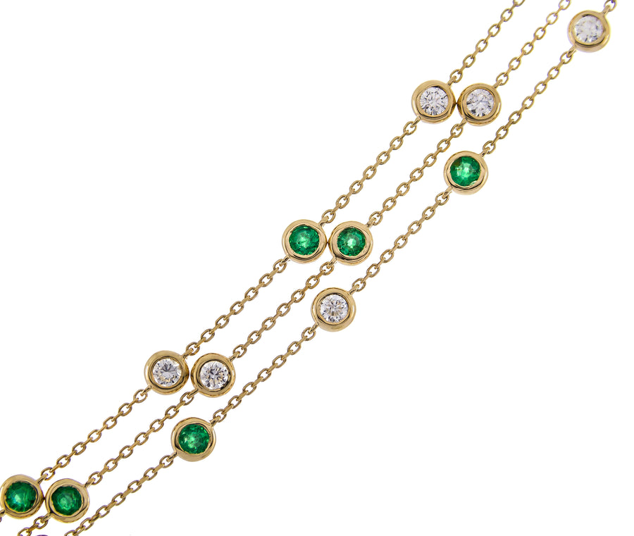 Juliet 18K Yellow Gold Round-Cut Emerald Bracelet