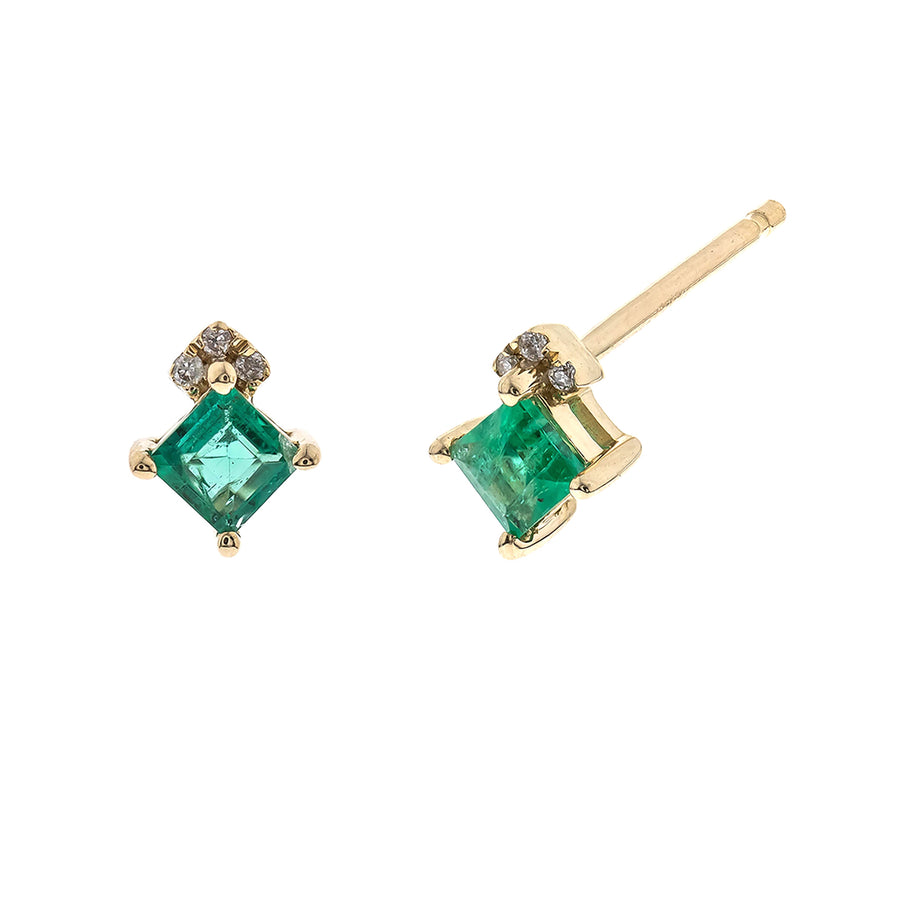 Charli 10K Yellow Gold Square-Cut Natural Zambian Emerald Earrings