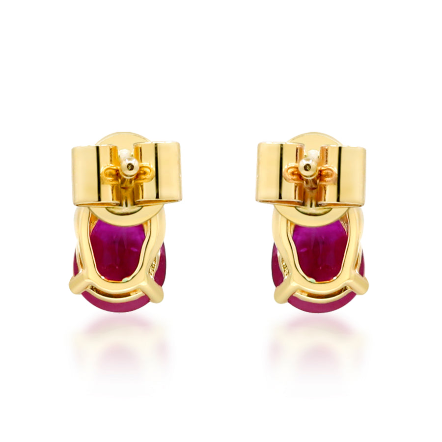 Ariah 10K Yellow Gold Pears-Cut Mozambique Ruby Earring