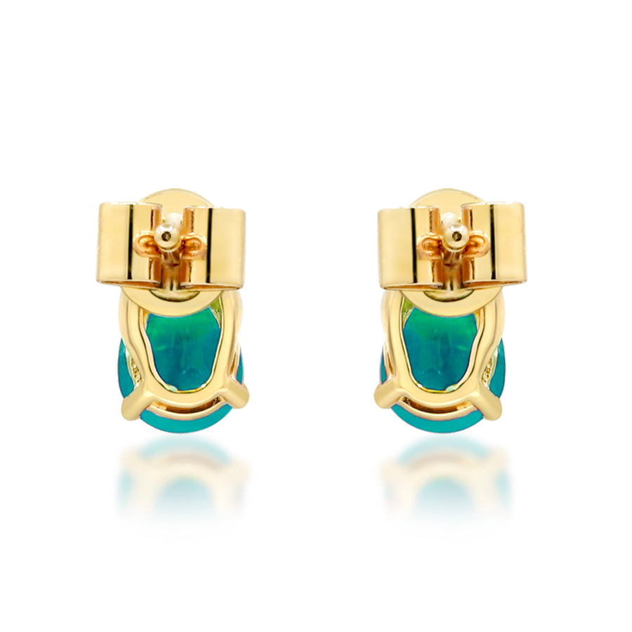 Bailey 10K Yellow Gold Pear-Cut Natural Zambian Emerald Earrings