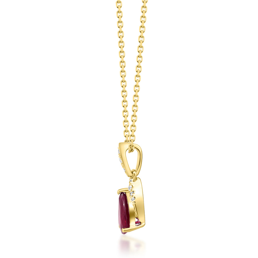 Nora 10K Yellow Gold Pear-Cut Mozambique Ruby Pendant