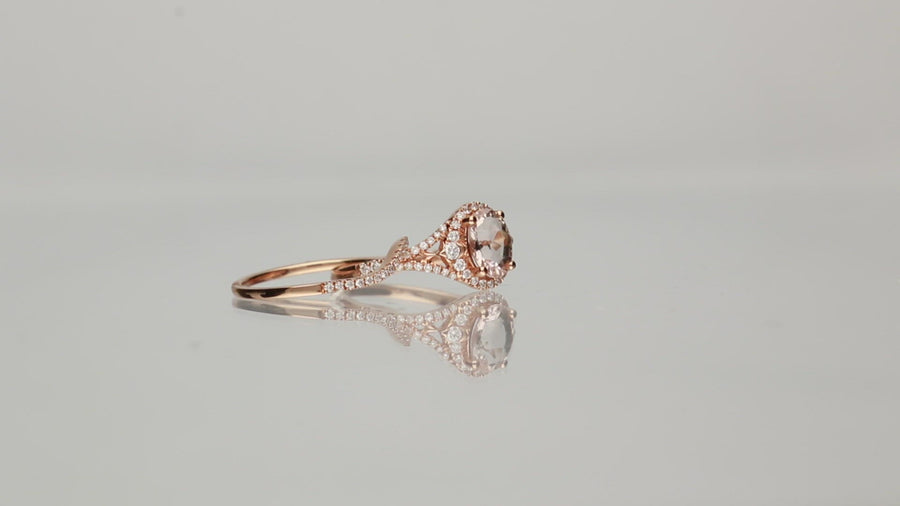 Journey 14K Rose Gold Oval-Cut Madagascar Morganite Ring