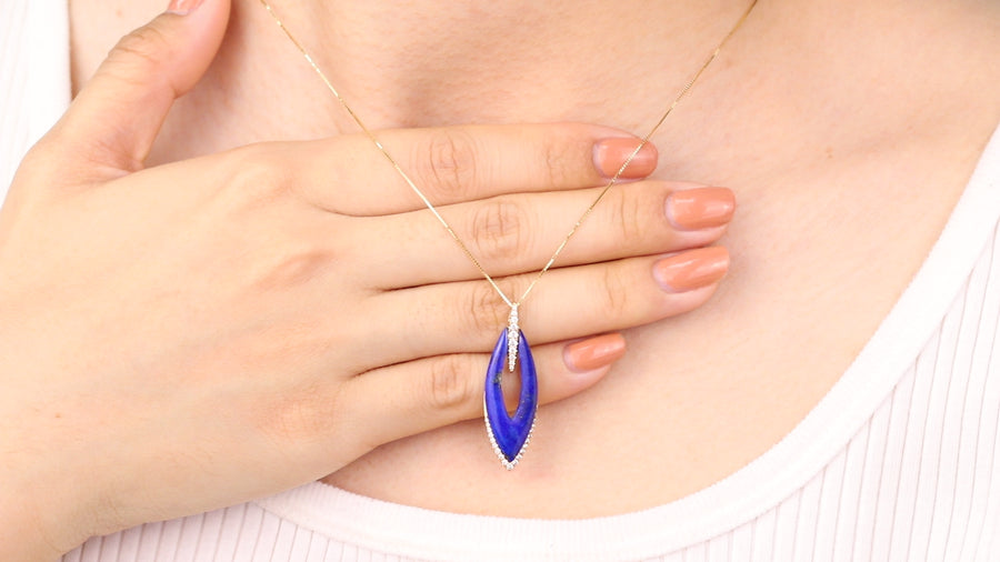 Eden 14K Yellow Gold Fancy-Cut Lapis Pendant