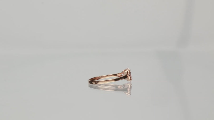 Luisa 10K Rose Gold Oval-Cut Madagascar Morganite Ring