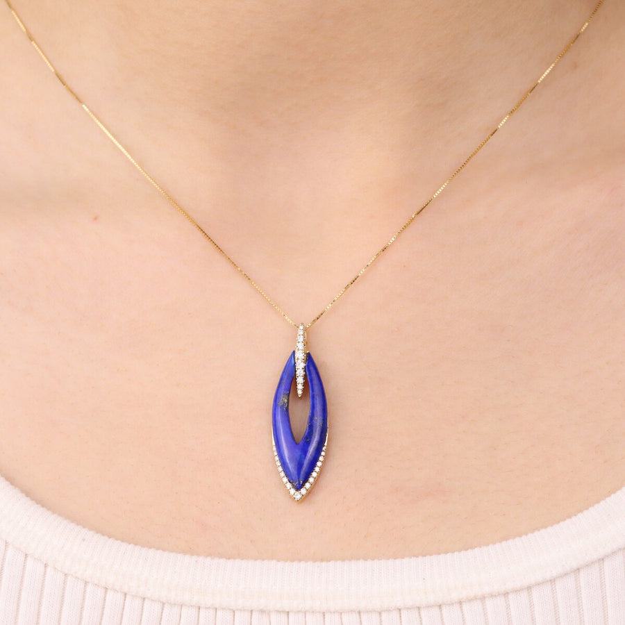 Eden 14K Yellow Gold Fancy-Cut Lapis Pendant