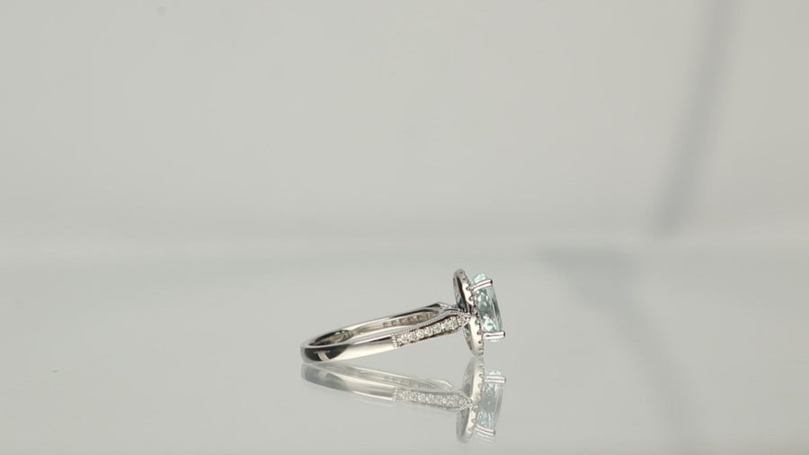 Savanna 14K White Gold Oval-Cut Brazilian Aquamarine Ring