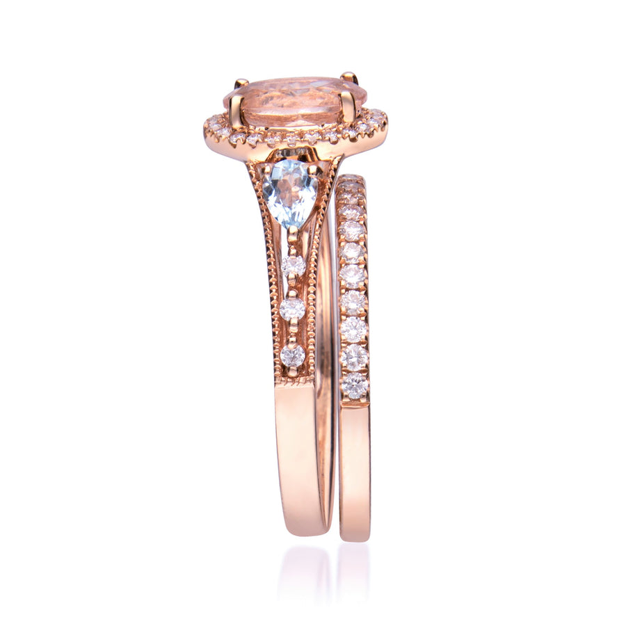 Heaven 14K Rose Gold Oval-Cut Madagascar Morganite Ring